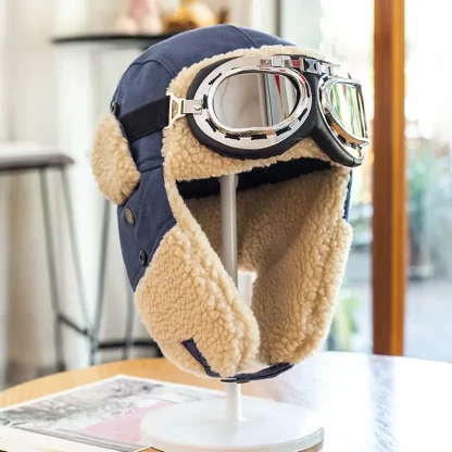 Warm Aviator Hat with goggle - Image 5