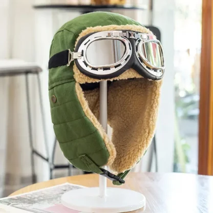 Warm Aviator Hat with goggle - Image 6